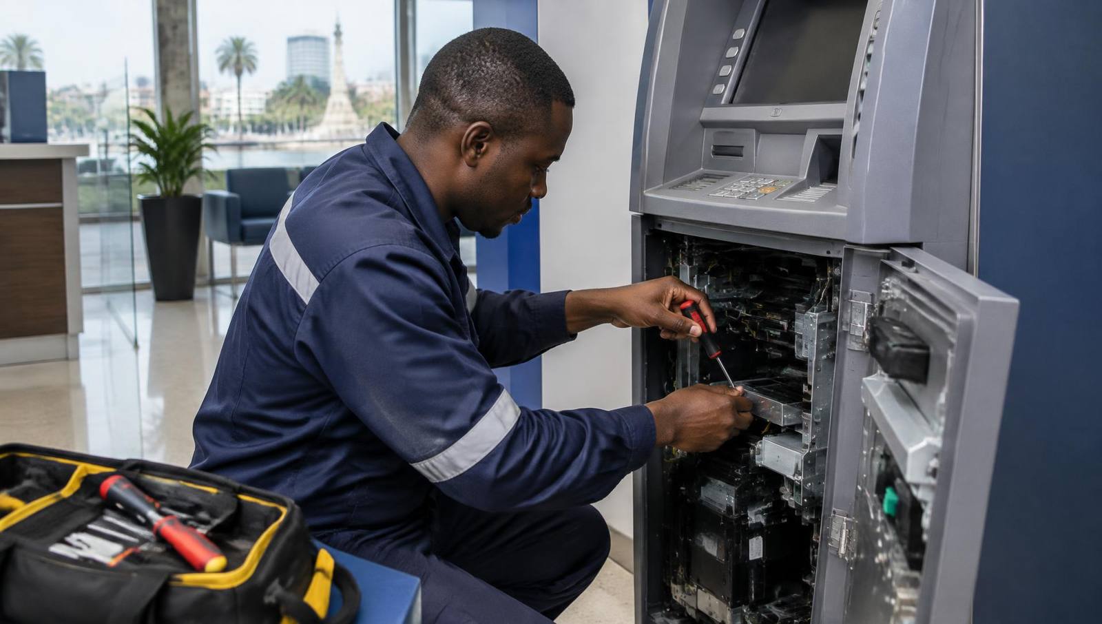 ATMs operacionais, clientes satisfeitos.